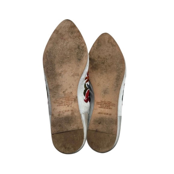 Sam Edelman Satin Embroidered Vijay Mules Slip-On Flats, Grey/Red/Blue, 8M - Picture 8 of 9